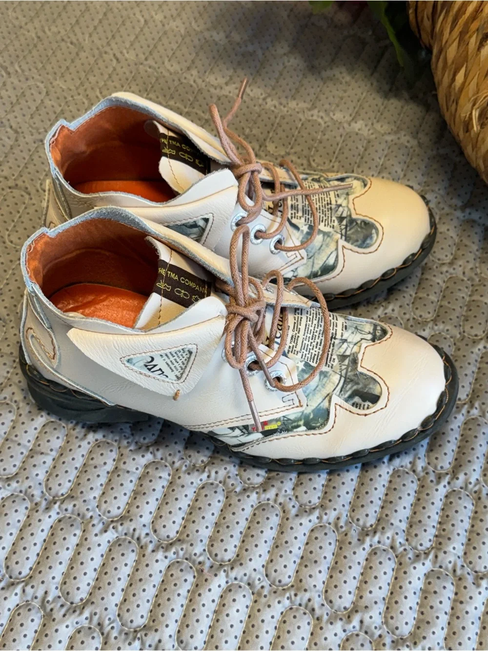 VTG Y2K Leather Ankle Boots Lace-Up Chunky Sole EU 37 / US 6.5–7